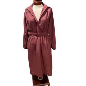 VTG Kay Windsor Belted Midi Dress Size 12 Union Made Collared Vintage